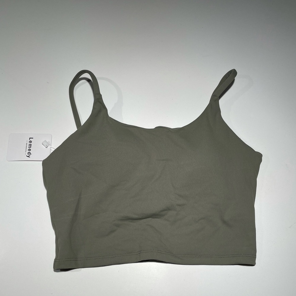 Lemedy Women Padded Workout Crop Tank Top